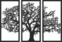 Tree panels wall decor - For Laser Cut DXF CDR SVG Files - free download