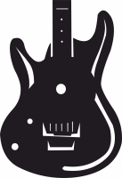 electric guitar wall clock - For Laser Cut DXF CDR SVG Files - free download