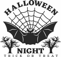 Halloween bat trick or treat art - For Laser Cut DXF CDR SVG Files - free download