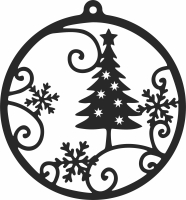 Merry christmas ornaments tree decoration - For Laser Cut DXF CDR SVG Files - free download