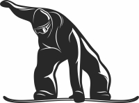 Snowboarding clipart - Para archivos DXF CDR SVG cortados con láser - descarga gratuita