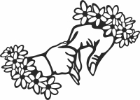 mother and baby holding floral hands - For Laser Cut DXF CDR SVG Files - free download
