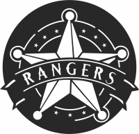 texas rangers logo cliparts - fichier DXF SVG CDR coupe, prêt à découper pour plasma routeur laser