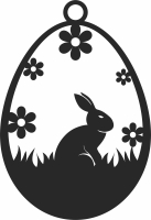 bunny on Easter Eggs ornament - For Laser Cut DXF CDR SVG Files - free download