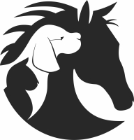 horse cat dog clipart - Para archivos DXF CDR SVG cortados con láser - descarga gratuita
