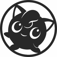 Jigglypuff pokemon wall art - Para archivos DXF CDR SVG cortados con láser - descarga gratuita