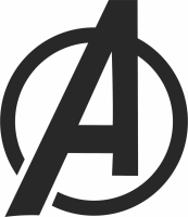 Avengers logo - fichier DXF SVG CDR coupe, prêt à découper pour plasma routeur laser