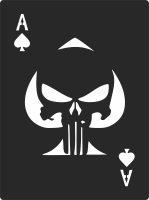 Ace Of Spades Punisher Skull - fichier DXF SVG CDR coupe, prêt à découper pour plasma routeur laser