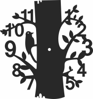 tree branche Wall Clock - For Laser Cut DXF CDR SVG Files - free download