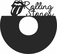 rolling stones Wall vinyl Clock - For Laser Cut DXF CDR SVG Files - free download