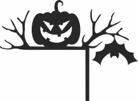 pumpkin halloween corner stake clipart - For Laser Cut DXF CDR SVG Files - free download
