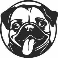 pug dog clipart - For Laser Cut DXF CDR SVG Files - free download