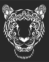 mohendi Tiger Wild Stencil - Para archivos DXF CDR SVG cortados con láser - descarga gratuita