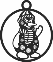christmas snowman ornament - For Laser Cut DXF CDR SVG Files - free download