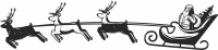 Santa claus sleigh with reindeers clipart - fichier DXF SVG CDR coupe, prêt à découper pour plasma routeur laser
