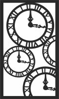 decorative clocks art panel - For Laser Cut DXF CDR SVG Files - free download