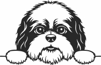 shih tzu puppie clipart - For Laser Cut DXF CDR SVG Files - free download