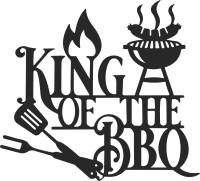king of the bbq wall sign - For Laser Cut DXF CDR SVG Files - free download