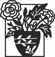 flowers roses vase clipart - Para archivos DXF CDR SVG cortados con láser - descarga gratuita