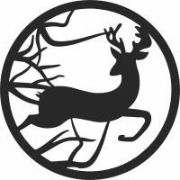 Deer wall sign ornaments - For Laser Cut DXF CDR SVG Files - free download