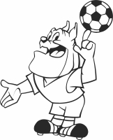 Cartoon Dog Football soccer player - fichier DXF SVG CDR coupe, prêt à découper pour plasma routeur laser