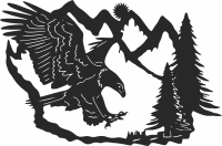 eagle scene - Para archivos DXF CDR SVG cortados con láser - descarga gratuita