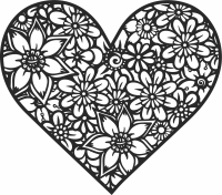 floral heart clipart - For Laser Cut DXF CDR SVG Files - free download