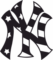 new york logo with usa flag - For Laser Cut DXF CDR SVG Files - free download
