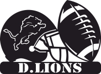Detroit Lions NFL helmet LOGO - fichier DXF SVG CDR coupe, prêt à découper pour plasma routeur laser