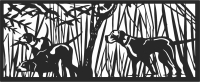 hunting dogs scene forest art - Para archivos DXF CDR SVG cortados con láser - descarga gratuita