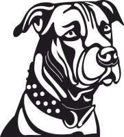 Rottweiler dog face - Para archivos DXF CDR SVG cortados con láser - descarga gratuita