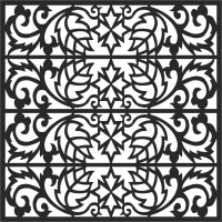 decorative pattern square wall panel - Para archivos DXF CDR SVG cortados con láser - descarga gratuita