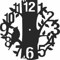 tree branche Wall Clock - Para archivos DXF CDR SVG cortados con láser - descarga gratuita