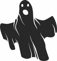 Scary halloween ghost silhouette - For Laser Cut DXF CDR SVG Files - free download