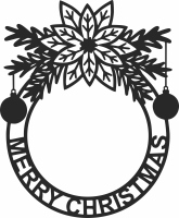 wreath merry Christmas cliparts decor - For Laser Cut DXF CDR SVG Files - free download