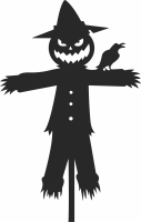 Halloween Scarecrow Silhouette - fichier DXF SVG CDR coupe, prêt à découper pour plasma routeur laser