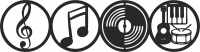 music wall art signs - Para archivos DXF CDR SVG cortados con láser - descarga gratuita
