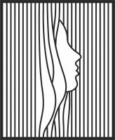 woman line wall decor - For Laser Cut DXF CDR SVG Files - free download