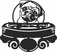 bulldog dog wall sign - For Laser Cut DXF CDR SVG Files - free download