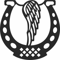 Horse Shoe with wing - For Laser Cut DXF CDR SVG Files - free download