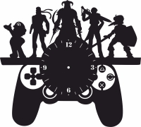 Gaming PUBG wall vinyl clock - For Laser Cut DXF CDR SVG Files - free download
