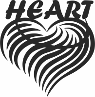 Heart wall sign - For Laser Cut DXF CDR SVG Files - free download
