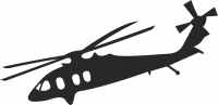 Helicopter Aircraft Silhouette - fichier DXF SVG CDR coupe, prêt à découper pour plasma routeur laser