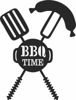 Bbq time wall sign - For Laser Cut DXF CDR SVG Files - free download