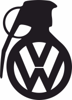 VW VOLKSWAGEN GRENADE LOGO DECAL - For Laser Cut DXF CDR SVG Files - free download