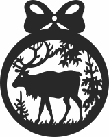 christmas elk ornament - For Laser Cut DXF CDR SVG Files - free download