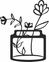 Flowers decor pot - Para archivos DXF CDR SVG cortados con láser - descarga gratuita