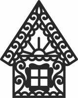 christmas house clipart - For Laser Cut DXF CDR SVG Files - free download