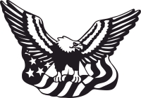 eagle with USA flag - fichier DXF SVG CDR coupe, prêt à découper pour plasma routeur laser