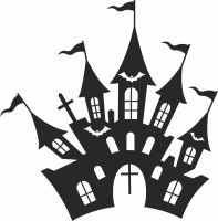halloween haunted house clipart - Para archivos DXF CDR SVG cortados con láser - descarga gratuita